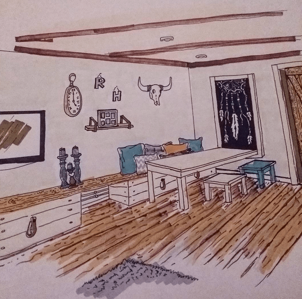 tekening-woonkamer